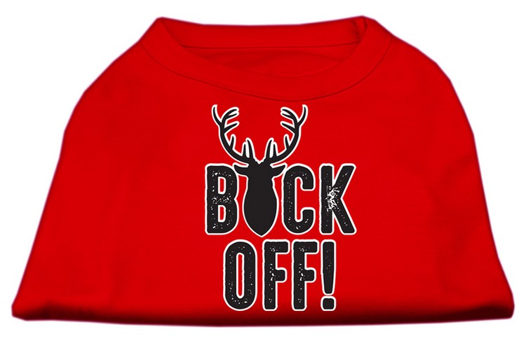 Buck Off Screen Print Dog Shirt Red XS